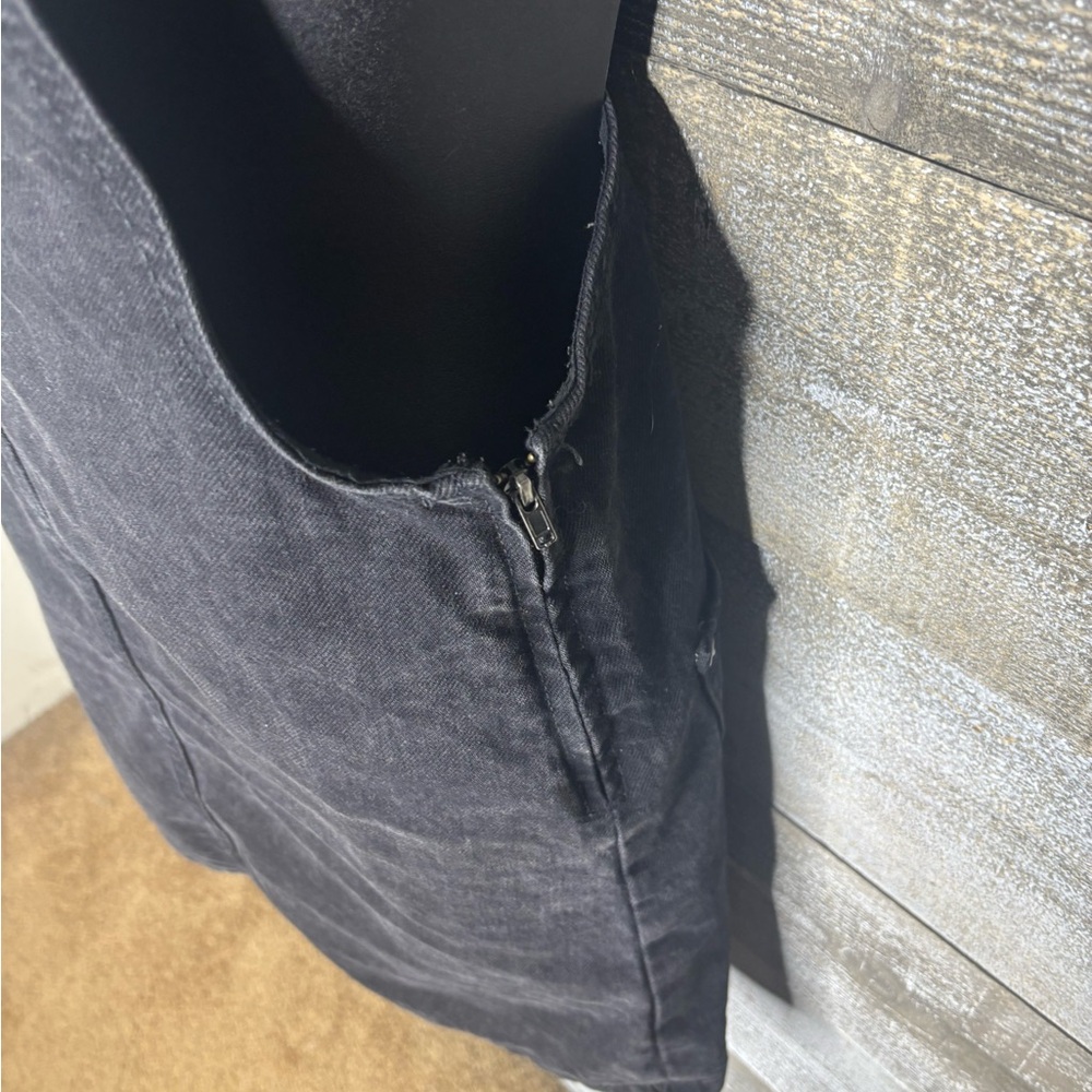Forever 21 Black Mini overall black denim Dress - Picture 2 of 4